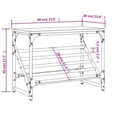 Vidaxl Regal za čevlje sonoma hrast 60x30x45 cm inženirski les