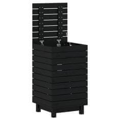 Vidaxl Košara za perilo črna 44x44x76 cm trdna borovina