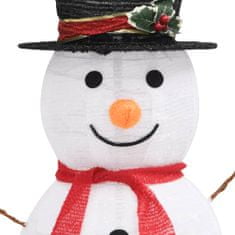 Vidaxl Okrasni novoletni snežak LED razkošno blago 90 cm