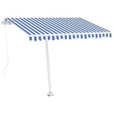 Vidaxl Prostostoječa ročno zložljiva tenda 300x250 cm modra/bela