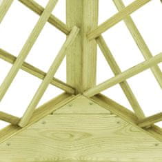 Vidaxl Kotna pergola s klopjo 130x130x197 cm impregnirana borovina