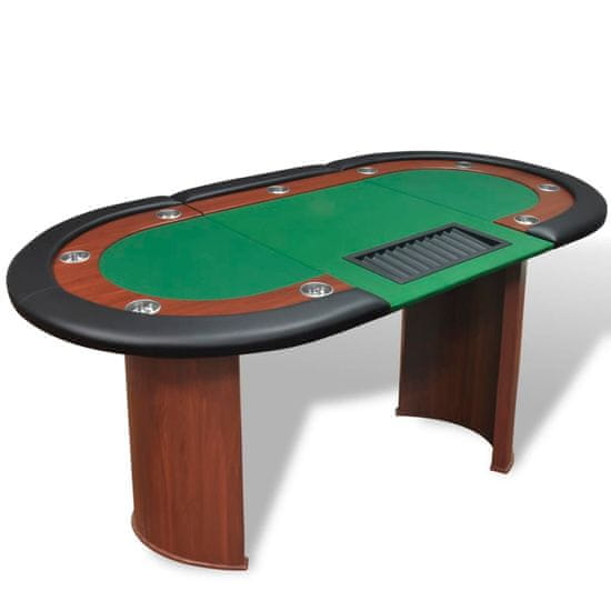 Vidaxl Poker miza za 10 oseb z delivcem in držalom za žetone