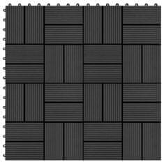 Vidaxl Talne plošče 22 kosov 30x30 cm 2 m² WPC črne