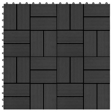 Vidaxl Talne plošče 22 kosov 30x30 cm 2 m² WPC črne