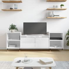 Vidaxl TV omarica visok sijaj bela 160x35x55 cm inženirski les