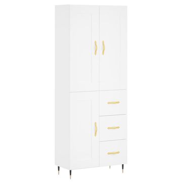 Vidaxl Visoka omara bela 69,5x34x180 cm inženirski les