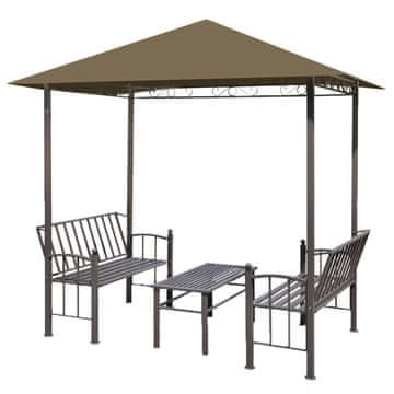 Vidaxl Vrtni paviljon z mizo in klopema 2,5x1,5x2,4 m