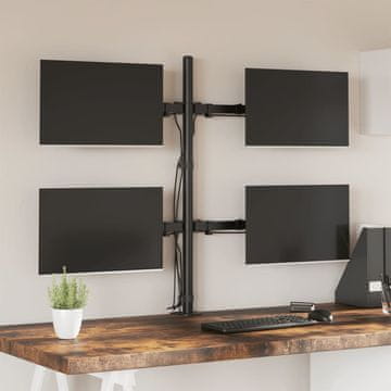 Vidaxl vidaXL Stojalo za monitor, črno, jeklo, VESA 75/100 mm