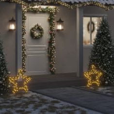 Greatstore Božična svetlobna dekoracija s konicami zvezda 80 LED 60 cm