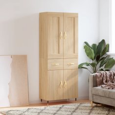 Vidaxl Visoka komoda sonoma hrast 69,5x34x180 cm inženirski les