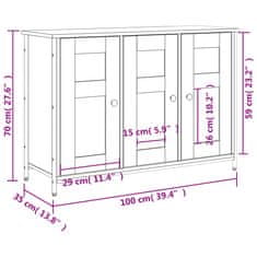 Vidaxl Komoda rjavi hrast 100x35x70 cm inženirski les