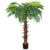Vidaxl Umetna palma cikas z loncem 160 cm zelena
