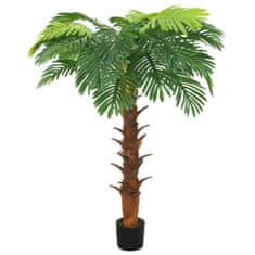 Vidaxl Umetna palma cikas z loncem 160 cm zelena