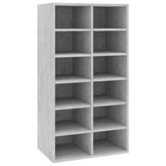 Vidaxl Stojalo za čevlje betonsko sivo 54x34x100,5 cm konstruiran les