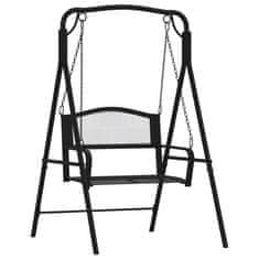 Vidaxl Gugalna klop 124 cm črna jeklena