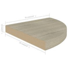 Vidaxl Kotne police 2 kosa barva hrasta 35x35x3,8 cm MDF