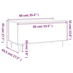 Vidaxl Klubska mizica betonsko siva 90x44,5x45 cm inženirski les
