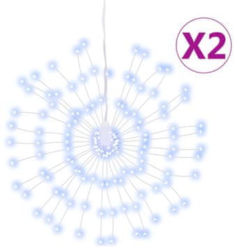 Vidaxl Božične zvezdne lučke 140 LED lučk 2 kosa hladno bele 17 cm