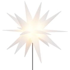 Greatstore Božična svetilka s talno konico LED zložljiva bela 57 cm