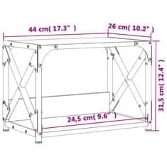 Greatstore Stojalo za tiskalnik siva sonoma 44x26x31,5 cm inženirski les