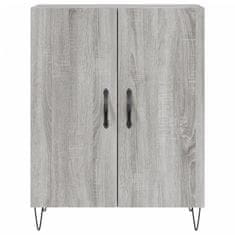 Vidaxl Visoka komoda siva sonoma 69,5x34x180 cm inženirski les
