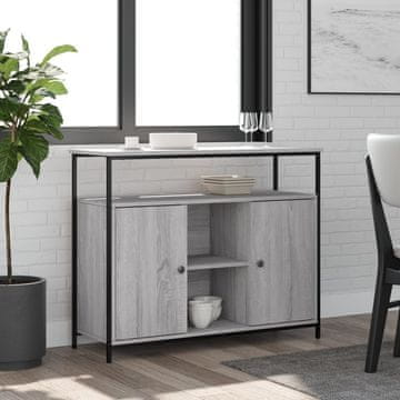 Vidaxl vidaXL Omarica, siva, hrast sonoma, 100x35x80 cm, material na osnovi lesa