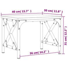 Greatstore Stojalo za tiskalnik rjavi hrast 40x30x31 cm inženirski les