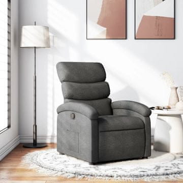 Vidaxl vidaXL Naslanjač, temno siv, oblazinjen s tkanino