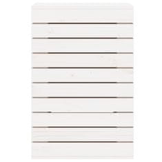 Vidaxl Košara za perilo bela 44x44x66 cm trdna borovina