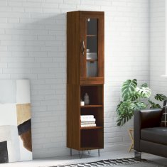 Vidaxl Visoka omara rjavi hrast 34,5x34x180 cm inženirski les