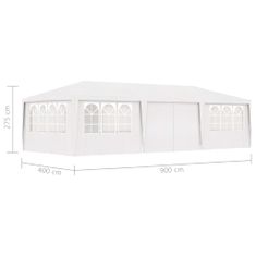 Vidaxl Profesionalen vrtni šotor s stranicami 4x9 m bel 90 g/m²