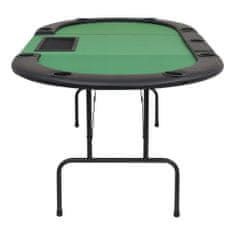 Vidaxl Zložljiva 3-delna poker miza za 9 igralcev ovalna zelena