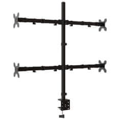 Vidaxl Nosilec za monitor črno jeklo VESA 75/100 mm