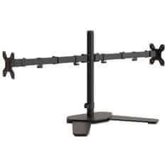 Vidaxl Dvojni nosilec za monitor črno jeklo VESA 75/100 mm