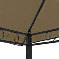 Vidaxl Vrtni paviljon z mizo in klopmi 2,5x1,5x2,4 m taupe 180 g/m²
