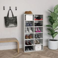 Vidaxl Stojalo za čevlje betonsko sivo 54x34x100,5 cm konstruiran les