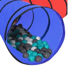 Vidaxl Otroški tunel za igranje z 250 žogicami pisane barve
