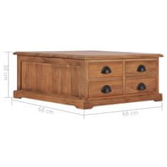 Vidaxl Klubska mizica 68x68x30 cm trdna tikovina