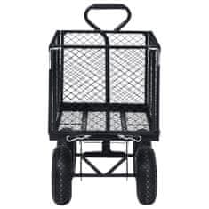 Vidaxl Vrtni ročni voziček črn 350 kg