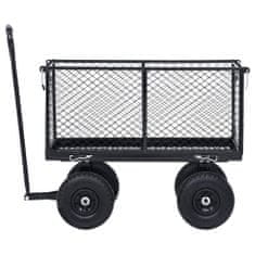 Vidaxl Vrtni ročni voziček črn 350 kg