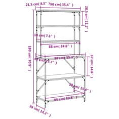 Vidaxl Stojalo za peko 6-nadstropno sonoma hrast 90x40x180 cm inž. les