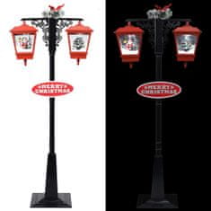 Vidaxl Novoletna ulična svetilka z božičkom črno-rdeča 81x40x188cm PVC