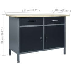 Vidaxl Delovna miza črna 120x60x85 cm jeklo