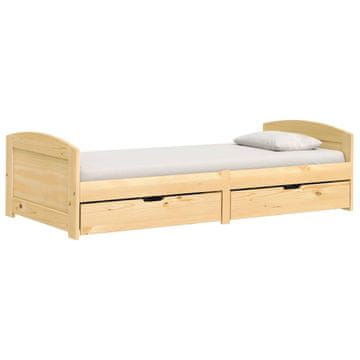Vidaxl Dnevna postelja z 2 predaloma IRUN 90x200cm trdna borovina