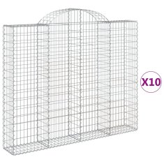 Vidaxl Obokane gabion košare 10kosi 200x30x160/180 cm pocinkano železo