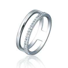 JVD Brezčasen srebrn prstan s cirkoni SVLR0876XH2BI (Obseg 54 mm)