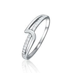 JVD Eleganten srebrn prstan s cirkoni SVLR0885X75BI (Obseg 52 mm)