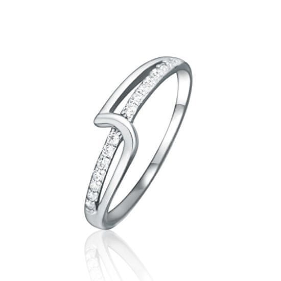 JVD Eleganten srebrn prstan s cirkoni SVLR0885X75BI