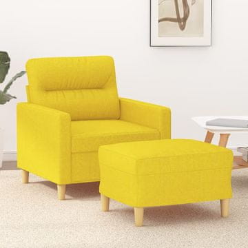 Vidaxl vidaXL Fotelj z podnožjem svetlo rumen 60 cm blago