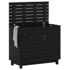 Vidaxl Košara za perilo 88,5x44x76 cm trdna borovina